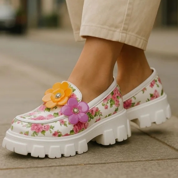 Betsey Johnson Shoes - Bestey Johnson Vinie Floral Platform Loafers